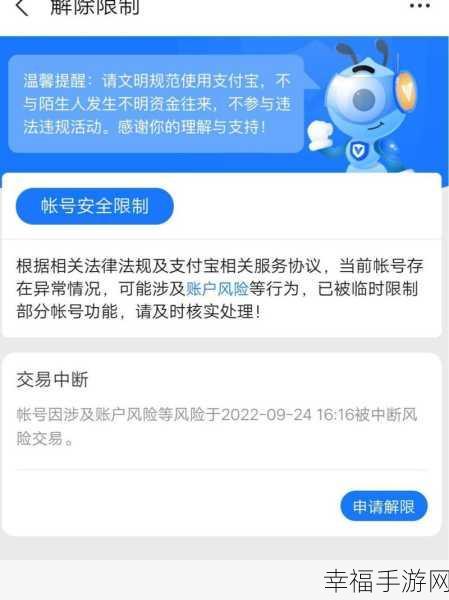 支付宝账户受限？解锁秘籍在此！