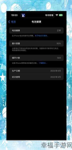 苹果 iPhone 电池循环次数与损耗的精准检测秘籍