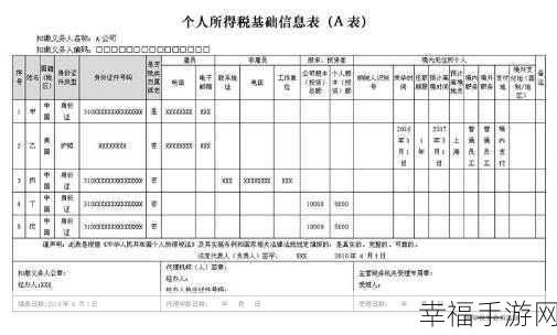 个人所得税普通纳税人基本信息表填写秘籍