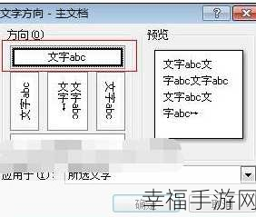 轻松搞定 WPS 文字方向调整秘籍