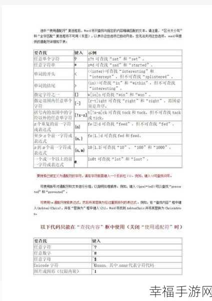 探秘 Word 2010 查找与替换命令中的匹配通配符秘籍