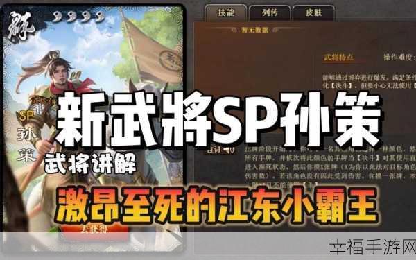 三国志13深度解析，孙策战法小霸王实战威力揭秘